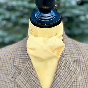 Equestrian Stock Tie Yellow Foxhunting Dressage 4 Fold Unisex